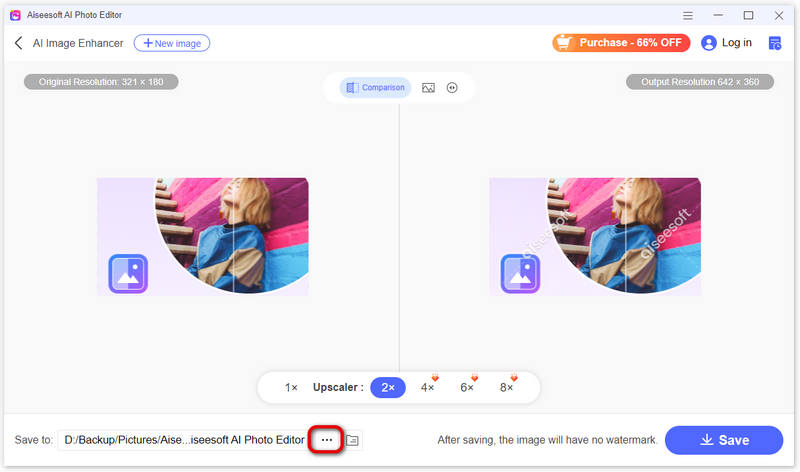 Guardar carpeta en AI Image Enhancer
