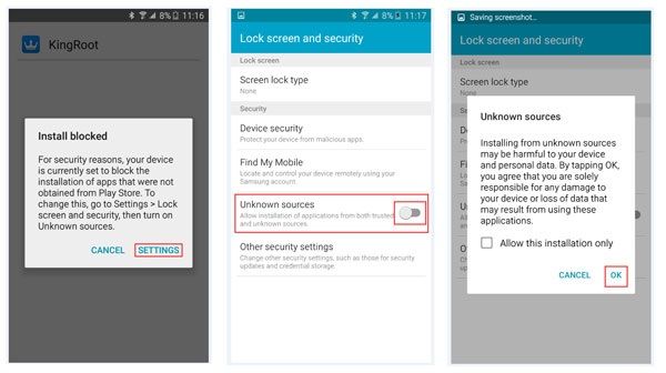 Instalar KingRoot en el teléfono