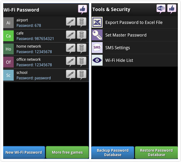 Copia de seguridad y recuperación de contraseña WIFI para Android