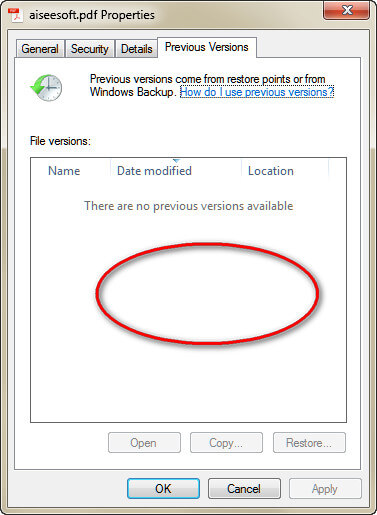Restaurar PDF de una versión anterior