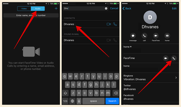 Llamada de audio FaceTime