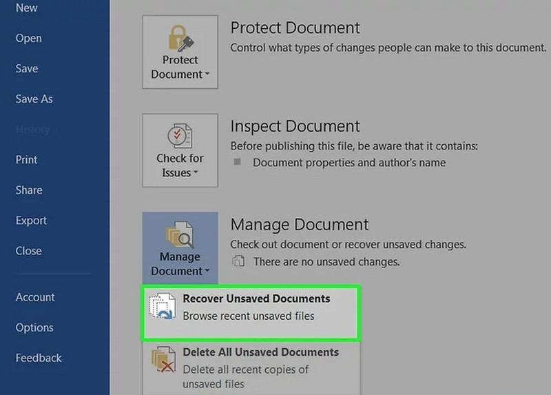 Buscar Recuperar documentos no guardados en Word