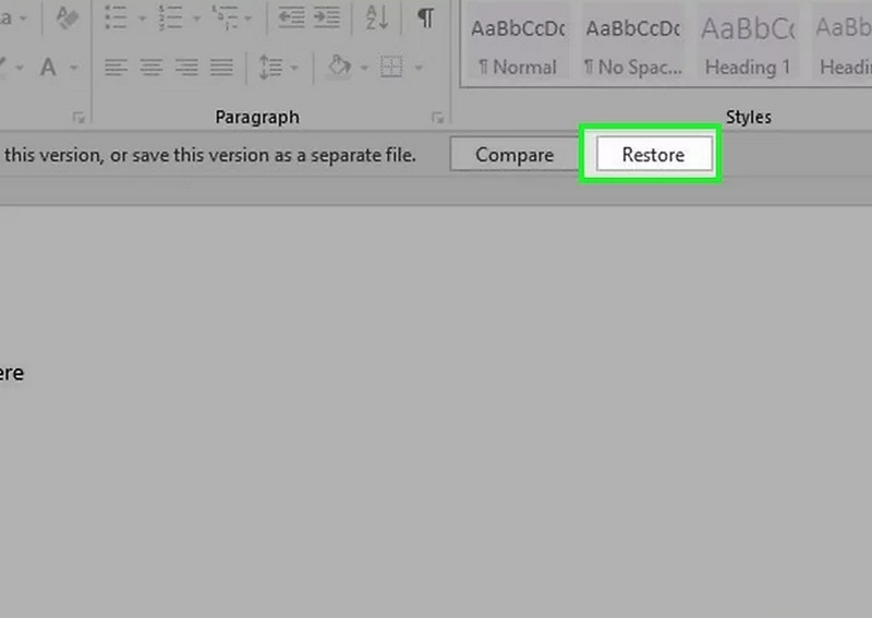 Restaurar en Word