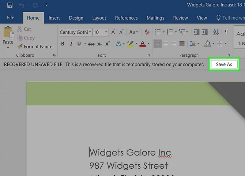 Guardar documentos no guardados en Word