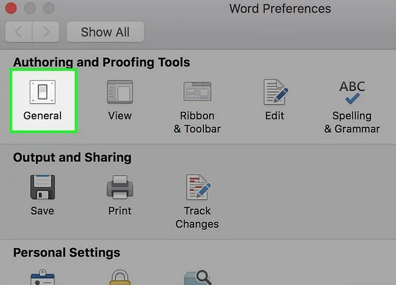 Configuración de preferencias de Word en Mac