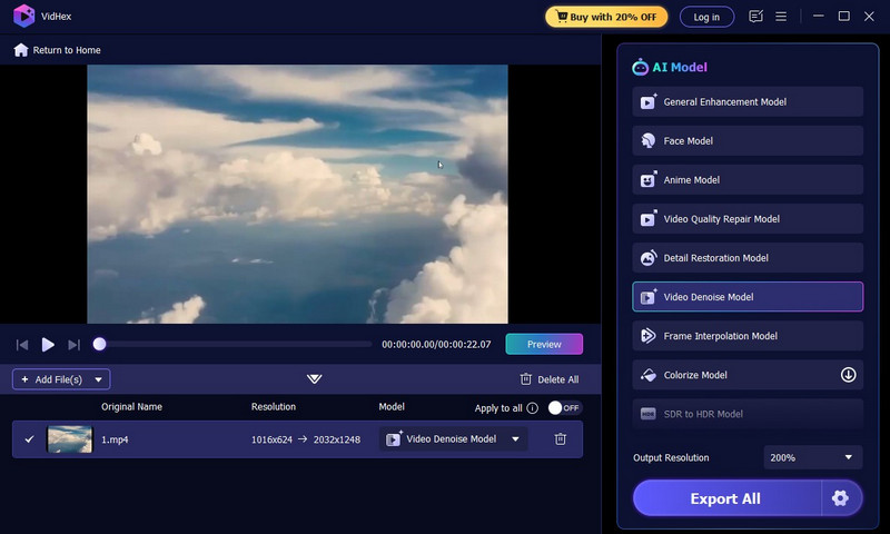 Eliminador de ruido de vídeo Vidhex
