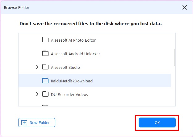 Seleccione el archivo y haga clic en Aceptar para guardarlo