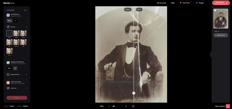 Remini Web corrige fotos antiguas con IA