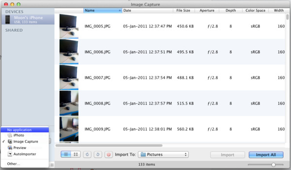 Copia de seguridad de fotos de iPhone a Mac con captura de imagen