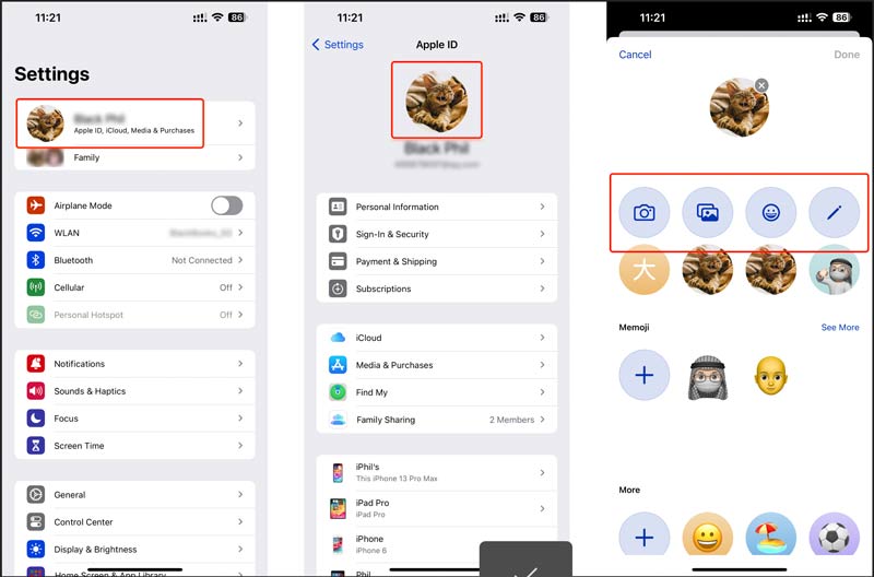 Cambiar la imagen de ID de Apple en iPhone