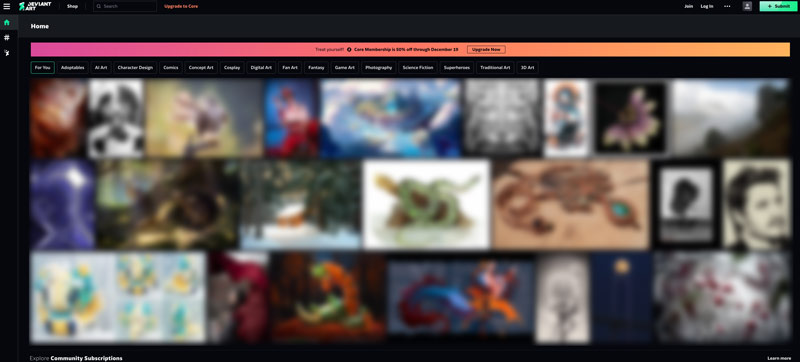 DeviantArt para encontrar fondos de pantalla de Mac