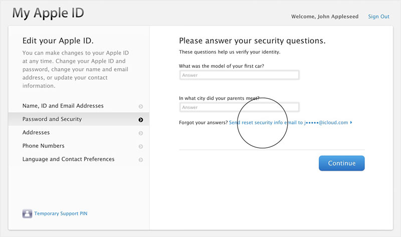 Contraseña de ID de Apple olvidada Mac