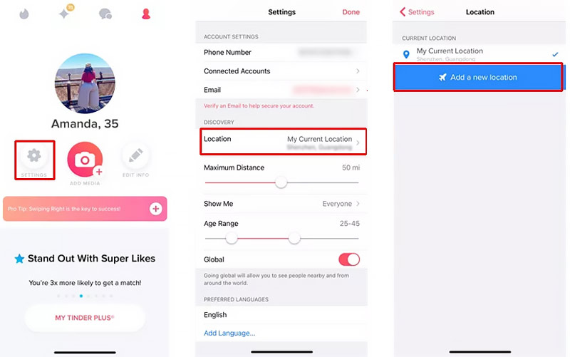 Cambiar ubicación en Tinder a través de Tinder Passport