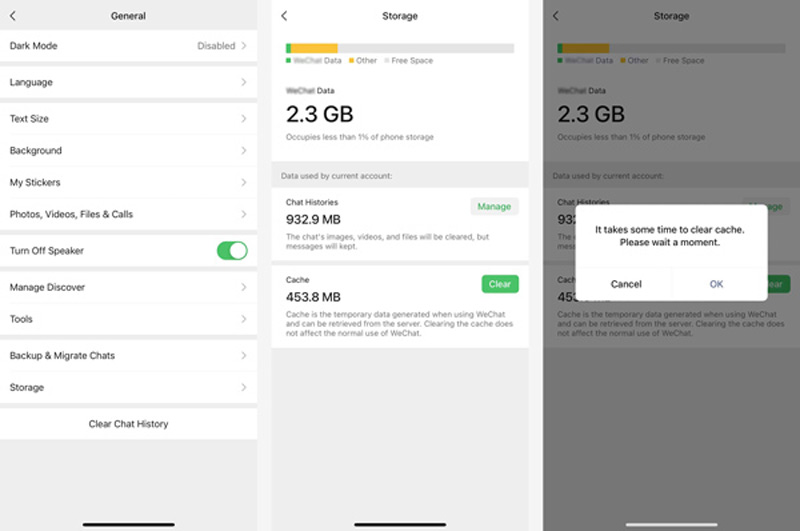 Borrar datos de la aplicación en iPhone en la configuración de la aplicación