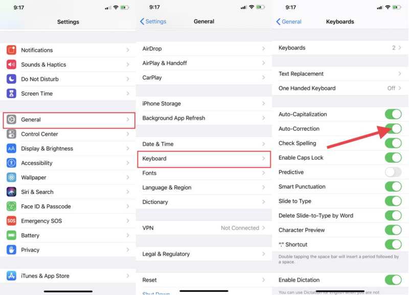 Cómo desactivar la autocorrección del iPhone