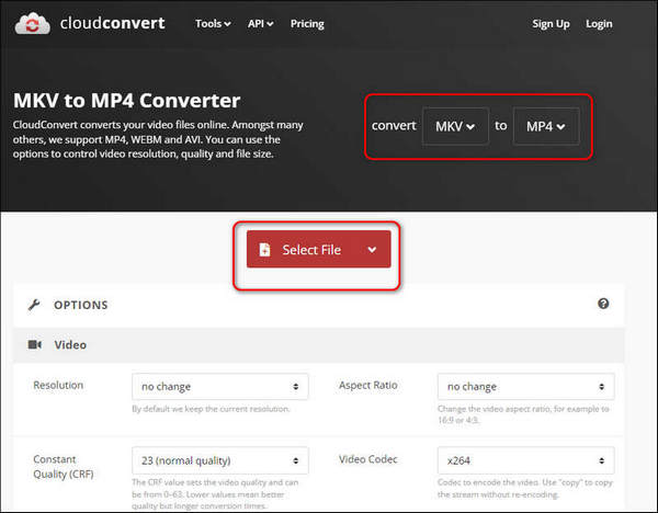 Seleccionar archivo MKV
