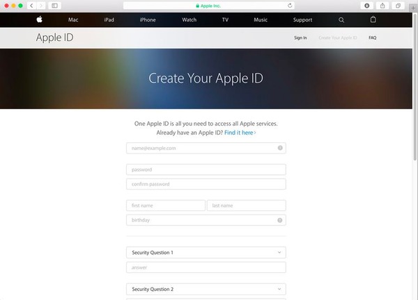 Crea tu ID de Apple