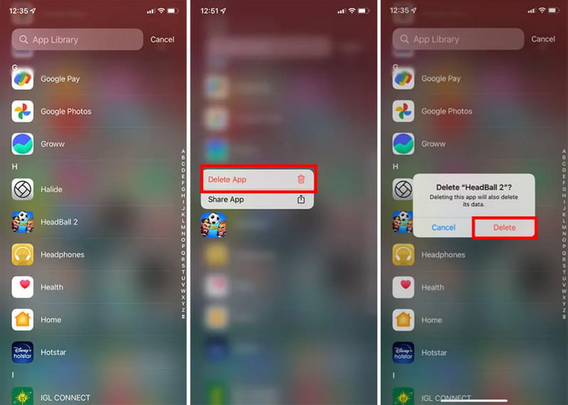 Eliminar la pantalla de inicio de la aplicación Eliminar juegos del iPhone