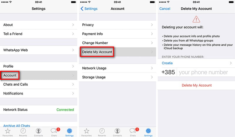 Eliminar cuenta de WhatsApp