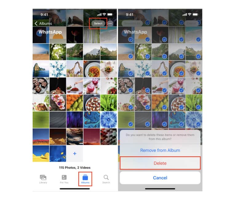 Eliminación de la aplicación de fotos de WhatsApp de iPhone