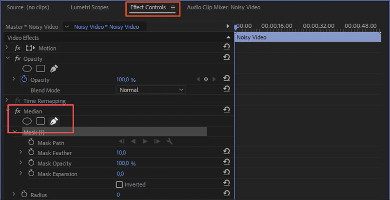 Median Effect For Noise Reduction In Premiere Pro