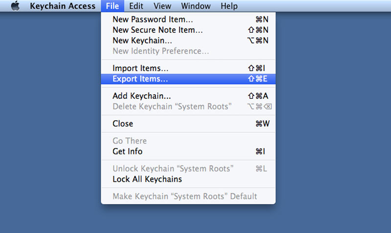 Exportar llavero de iCloud Acceder al llavero de Mac