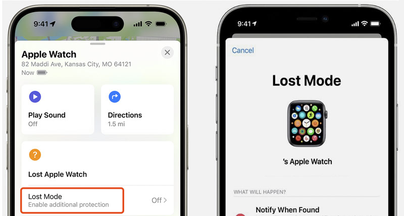 Activar el modo Perder en Buscar mi Apple Watch