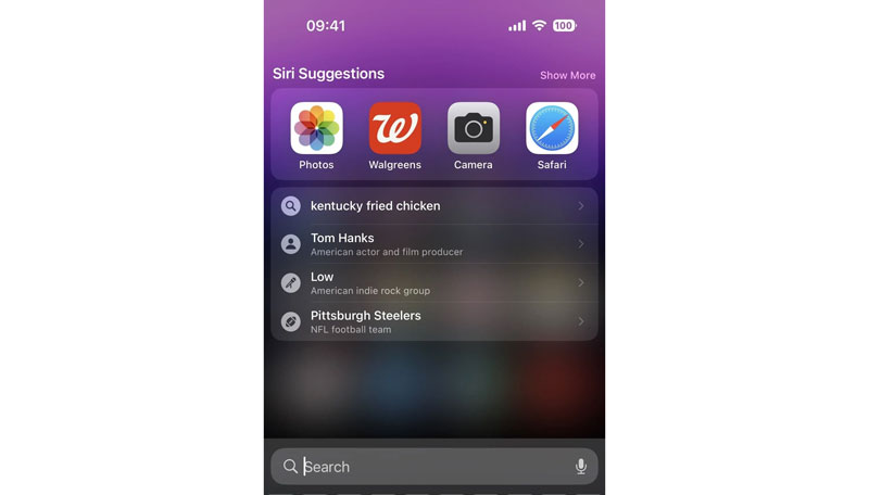 Búsqueda destacada en iPhone
