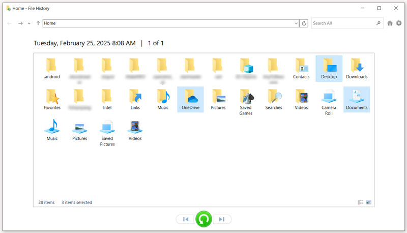 Restaurar documentos usando el historial de archivos