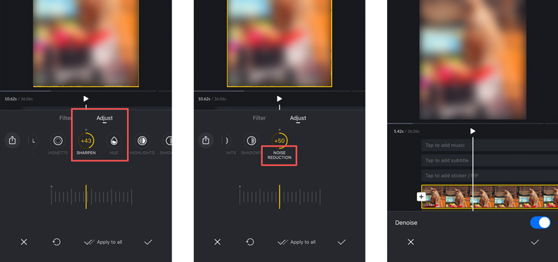 Reparar un vídeo borroso en iPhone mediante Vn