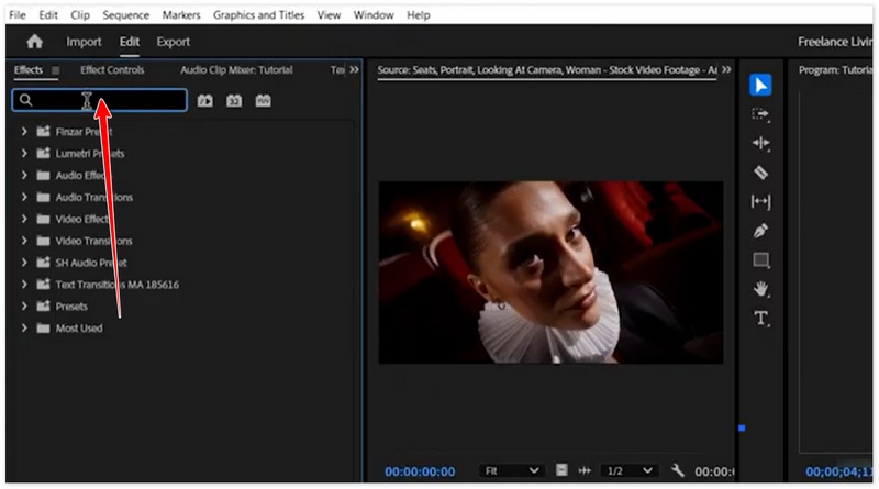 Herramienta de búsqueda de enfoque en Adobe