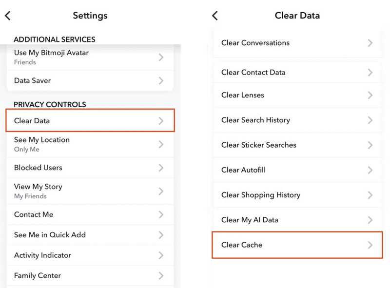 Borrar caché de la aplicación Snapchat