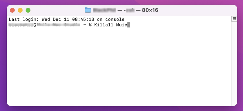 Cerrar la aplicación congelada en Mac desde la terminal