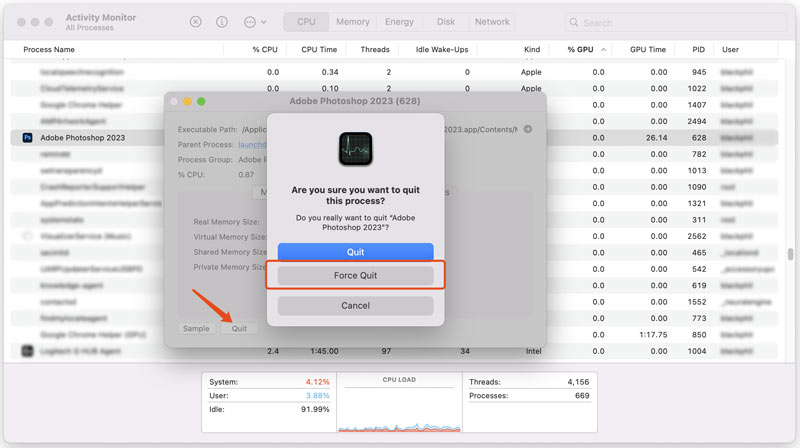 Cómo forzar el cierre de una aplicación en Mac mediante el Monitor de actividad