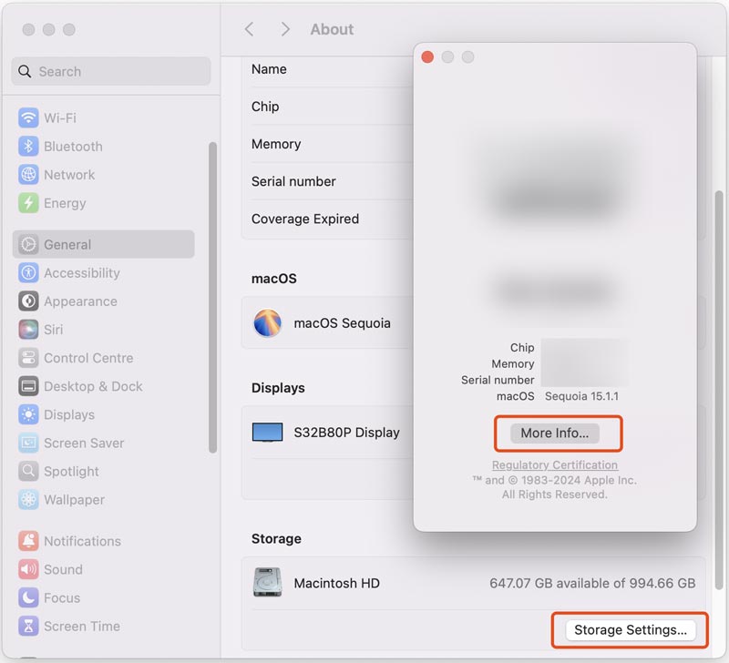 About This Mac Storage Settings