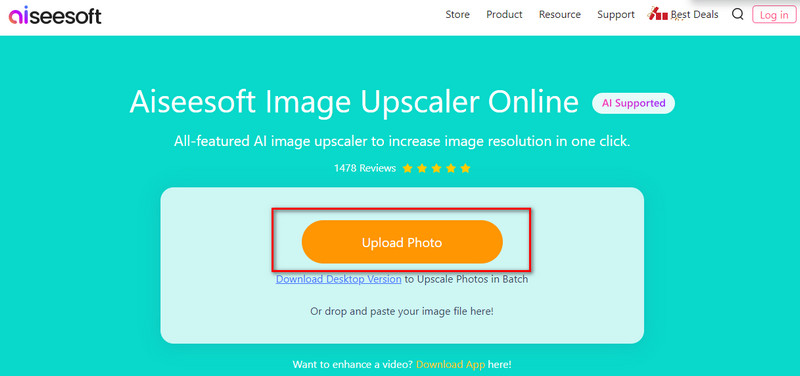 Aiseesoft Image Upscaler Online Agregar foto