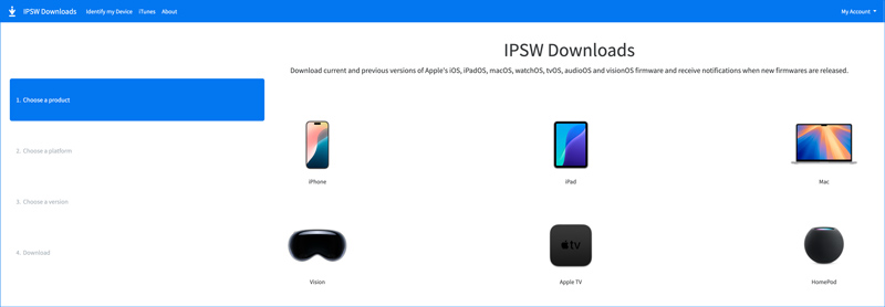 Descargas de archivos IPSW
