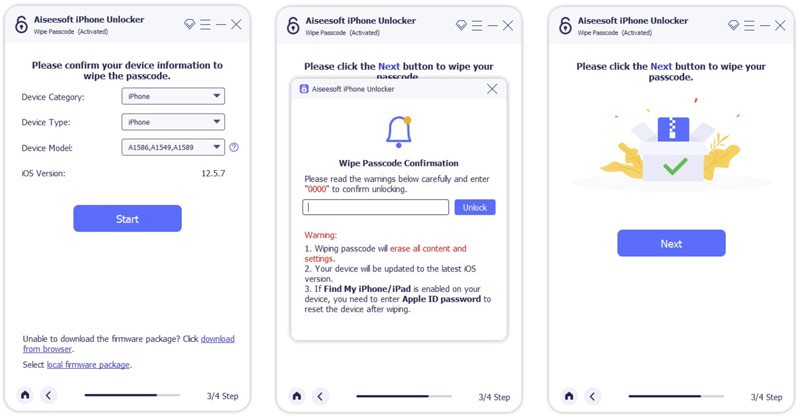 Borrar código de acceso para desbloquear iPhone