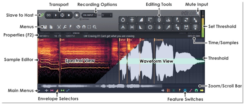 Seleccione Vista espectral en FL Studio Edison
