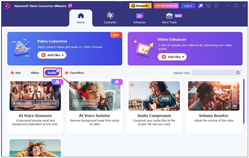 Seleccione AI Voice Isolator en Aiseesoft Video Converter Ultimate.