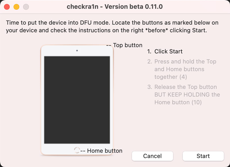 Poner el iPad Mini Minto en modo Dfu