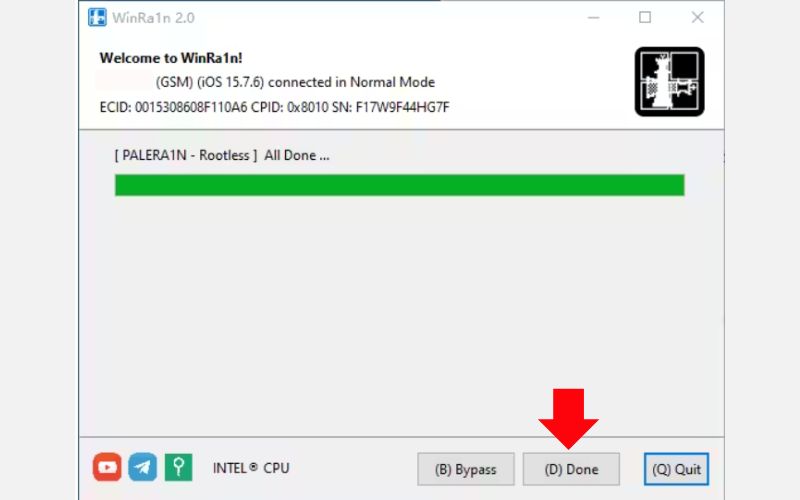 Haga clic en el botón Listo