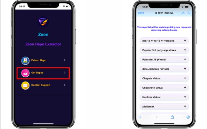 Haga clic en Obtener repositorios