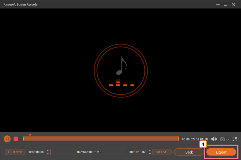 Exportar grabación de audio final