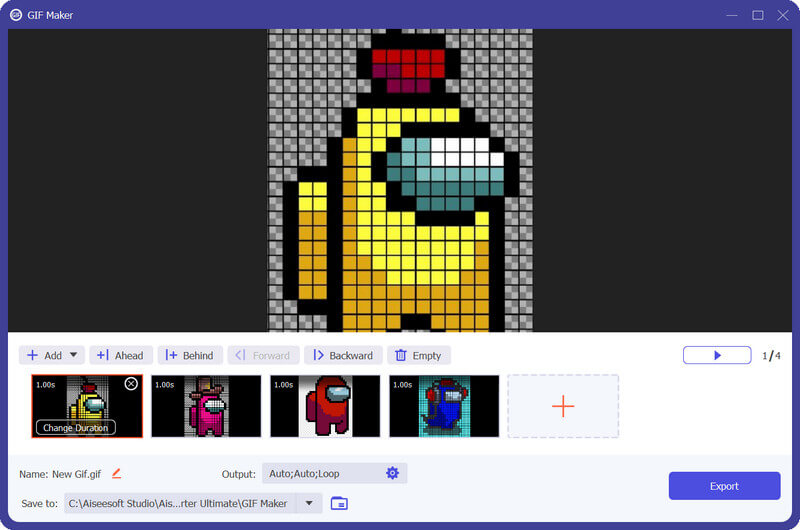 Exportar archivo GIF pixelado
