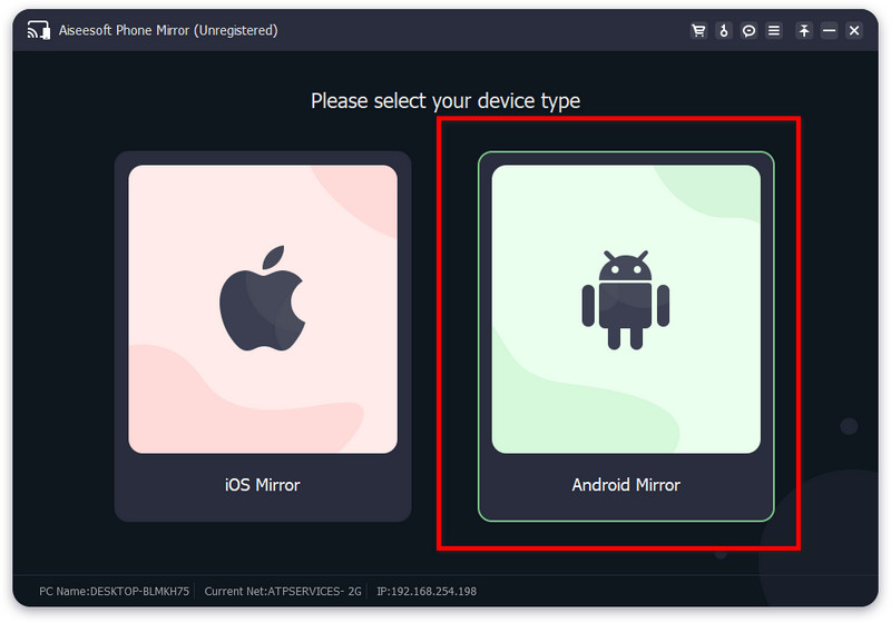 Abrir espejo de Android