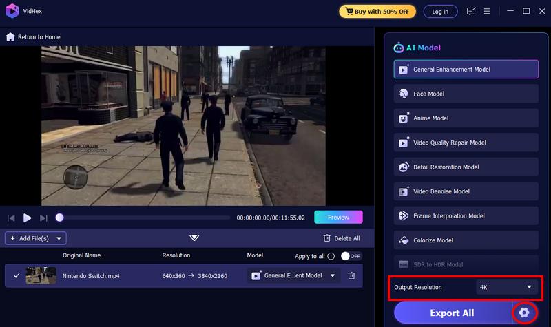 Seleccione formato y resolución