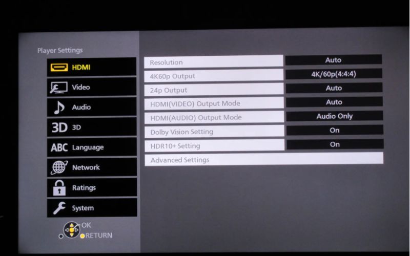 Establecer en configuración 4k