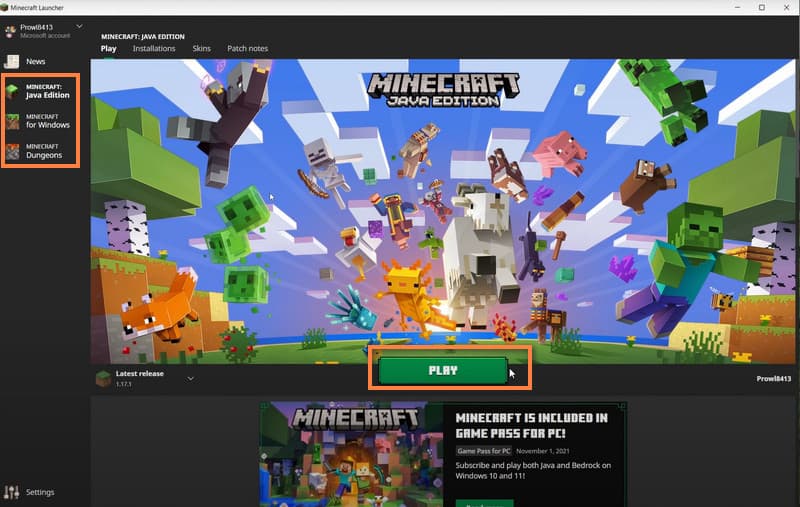Elige Edición y Juega