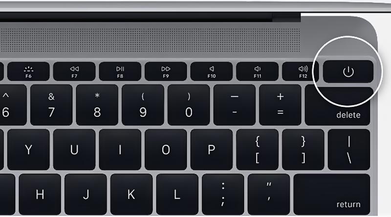Forzar el reinicio de Mac: Presione el botón de encendido